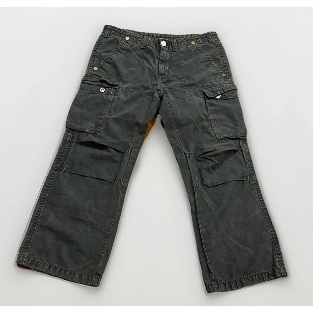 Vintage True Religion Cargo Pants Men's 38 Military Wide Leg Baggy Y2K JNCO Rare